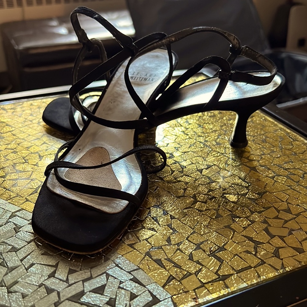 Stuart Weitzman black sandal low heel